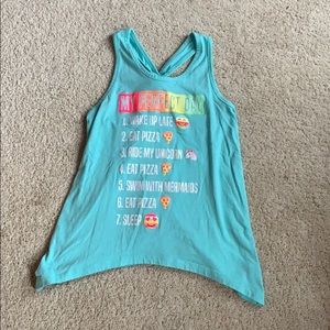 Teal Graphic Tank Top
